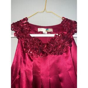 Forever 21 Festive Red/Wine Balloon Dress - Size S